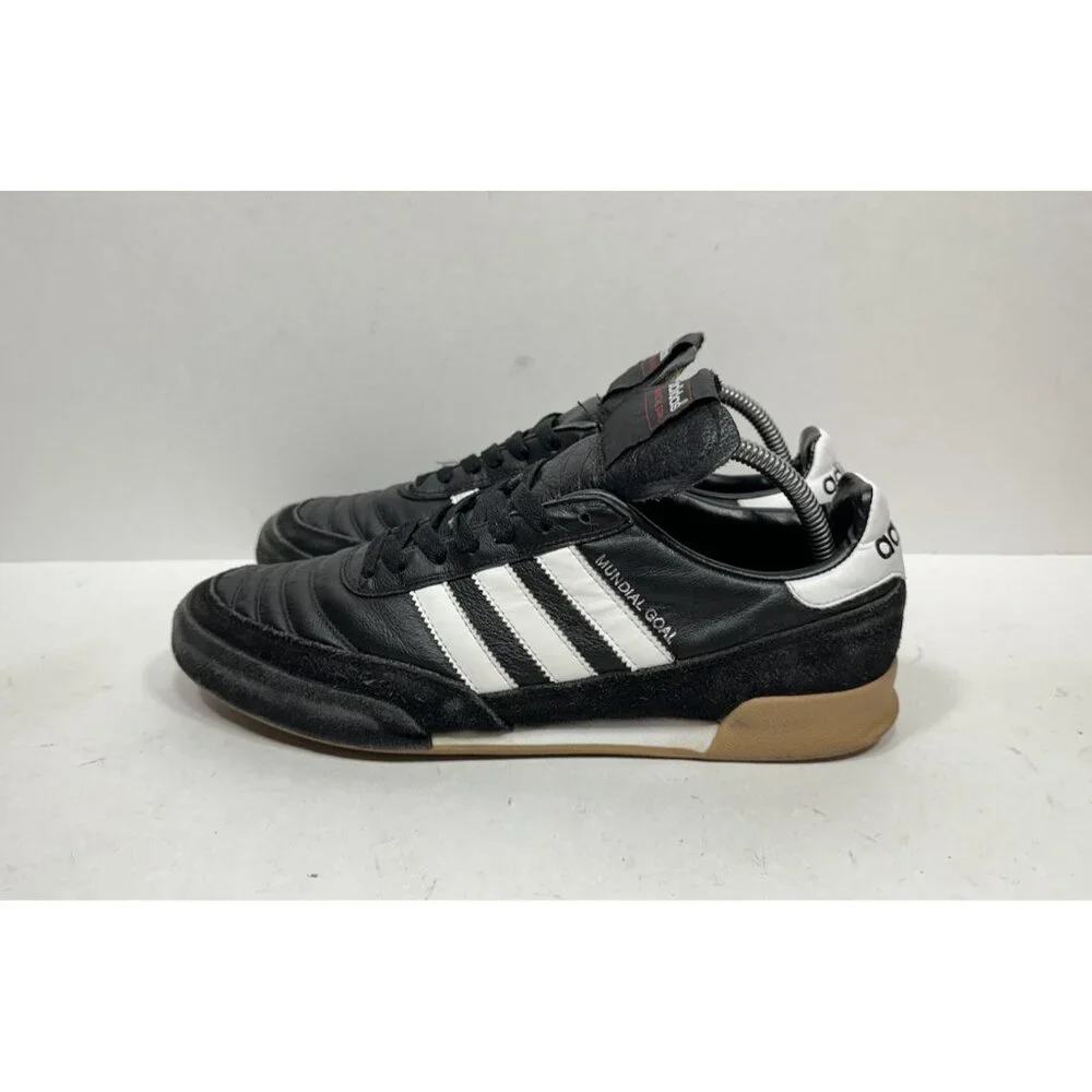 Adidas Mundial Goal Black Leather Indoor Soccer Shoes Lace Up Men’s Size 9_4